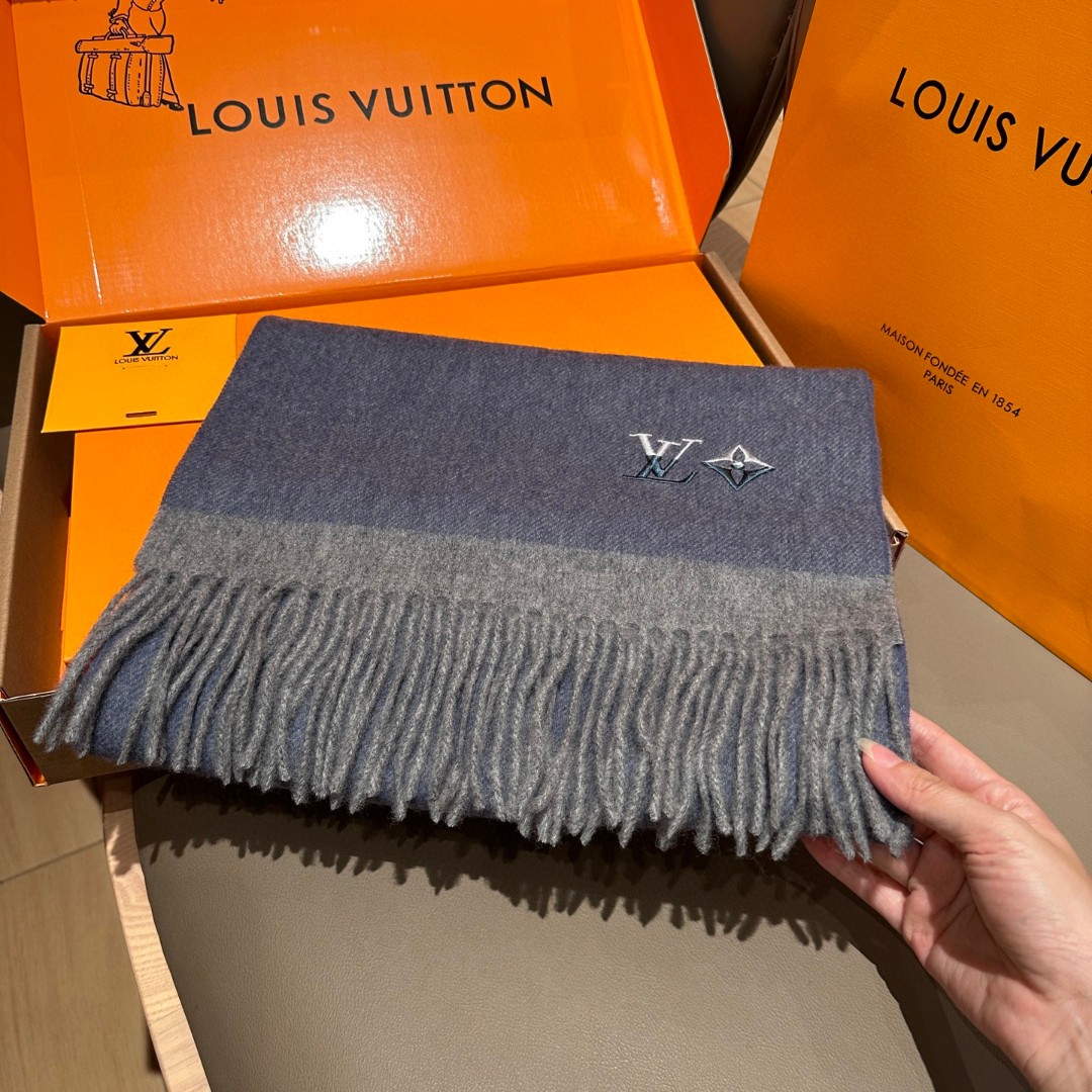 Cheap Louis Vuitton Cashmere Scarf in 218195, $55 USD- [IB218195] - Replica Louis Vuitton Cashmere Scarf