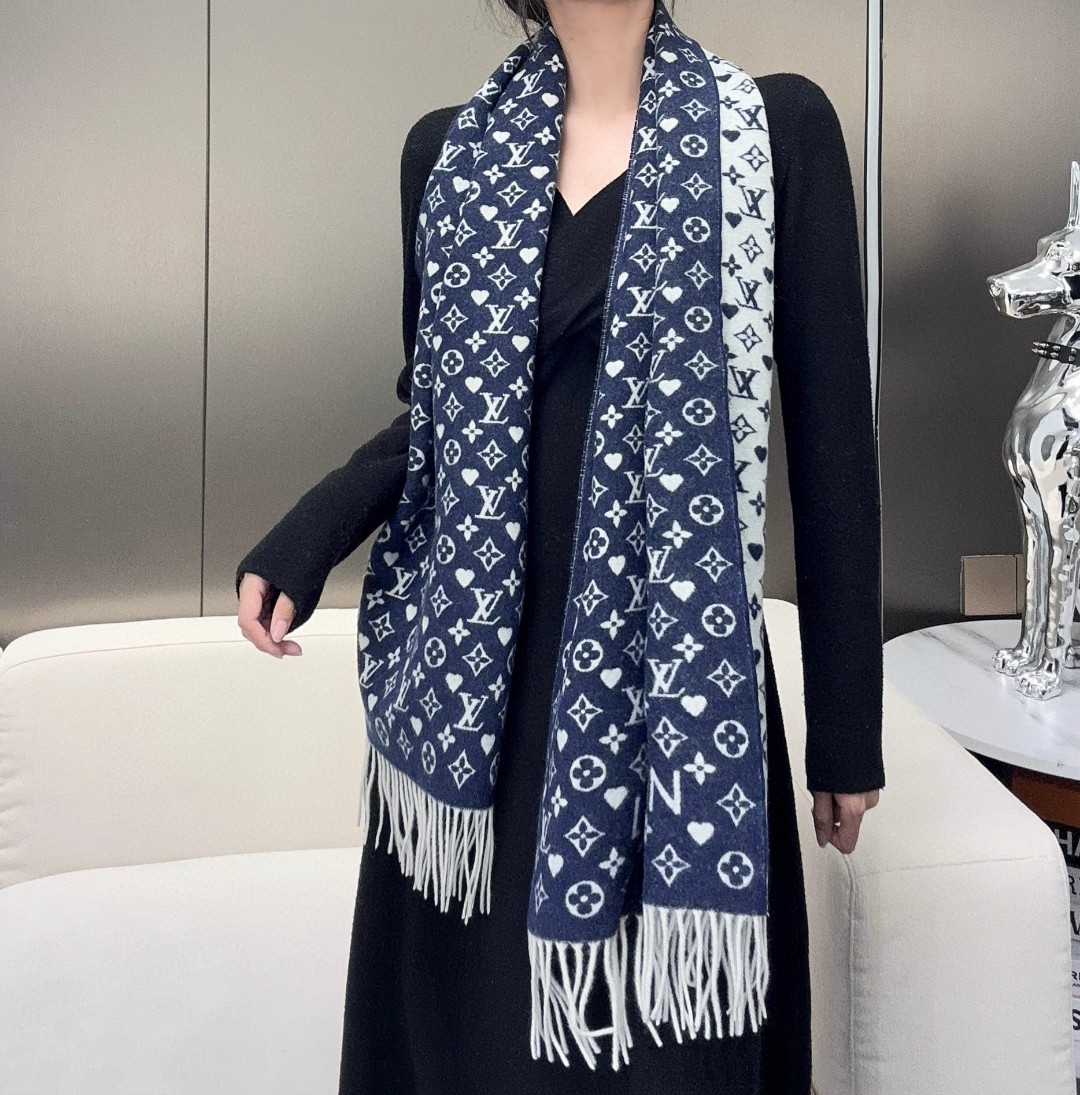 Cheap Louis Vuitton Cashmere Scarf in 218199, $55 USD- [IB218199] - Replica Louis Vuitton Cashmere Scarf