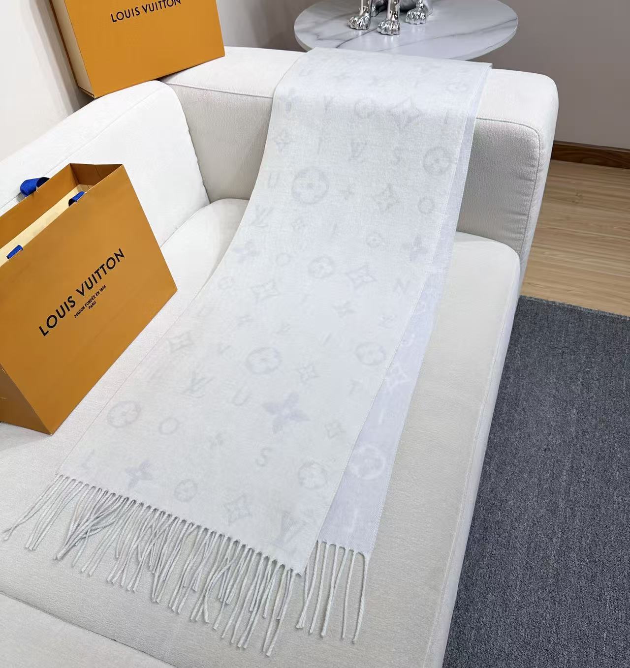 Cheap Louis Vuitton Cashmere Scarf in 218203, $55 USD- [IB218203] - Replica Louis Vuitton Cashmere Scarf