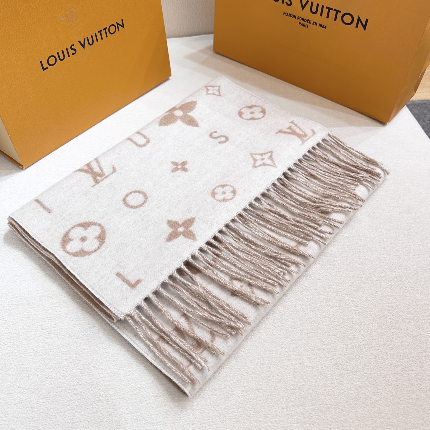 Cheap Louis Vuitton Cashmere Scarf in 218204, $55 USD- [IB218204] - Replica Louis Vuitton Cashmere Scarf
