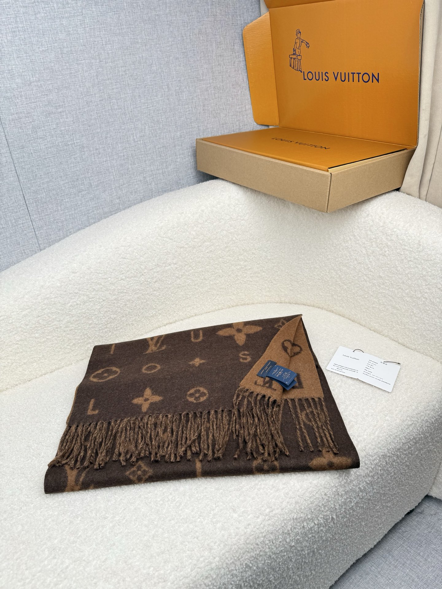 Cheap Louis Vuitton Cashmere Scarf in 218206, $55 USD- [IB218206] - Replica Louis Vuitton Cashmere Scarf