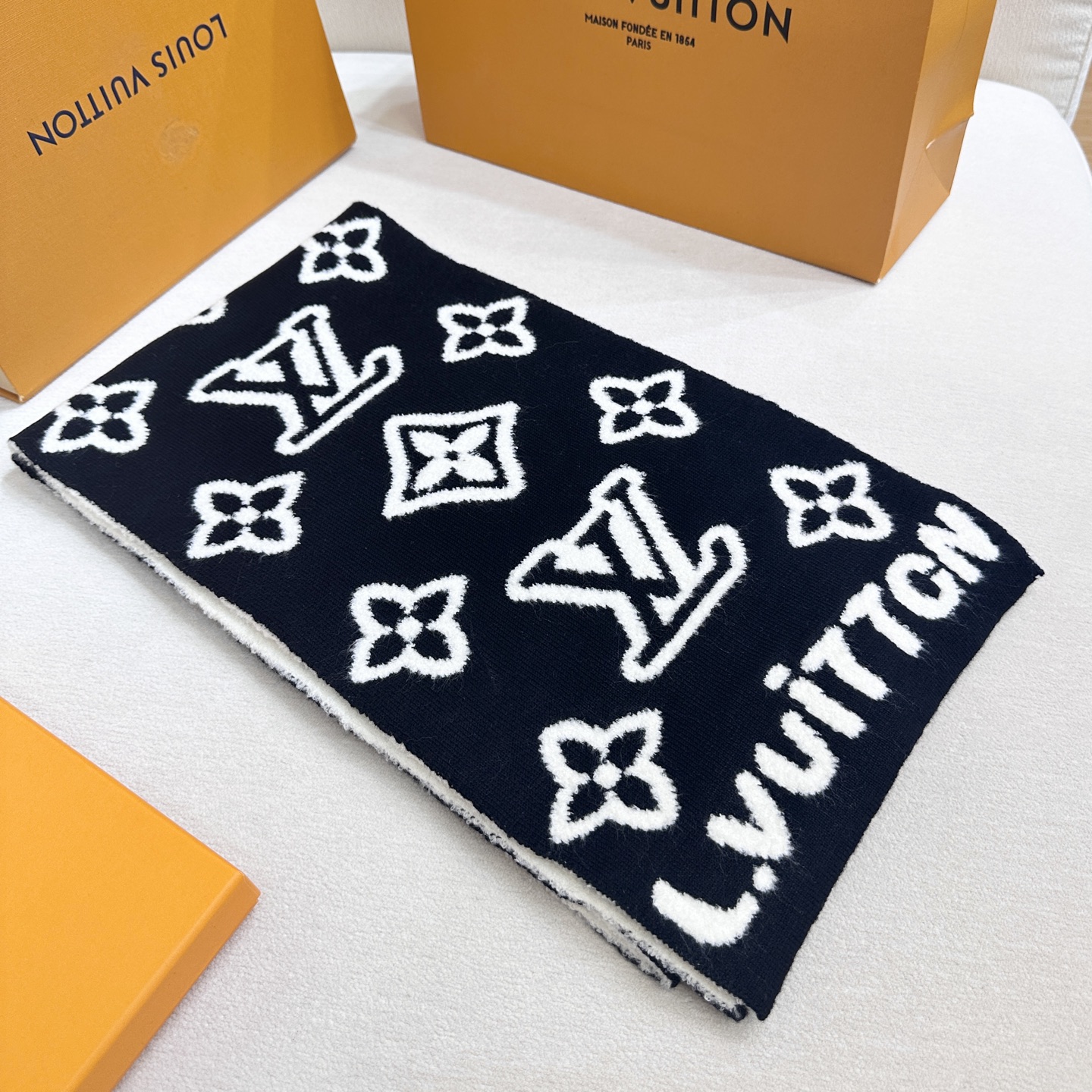 Cheap Louis Vuitton Cashmere Scarf in 218209, $55 USD- [IB218209] - Replica Louis Vuitton Cashmere Scarf