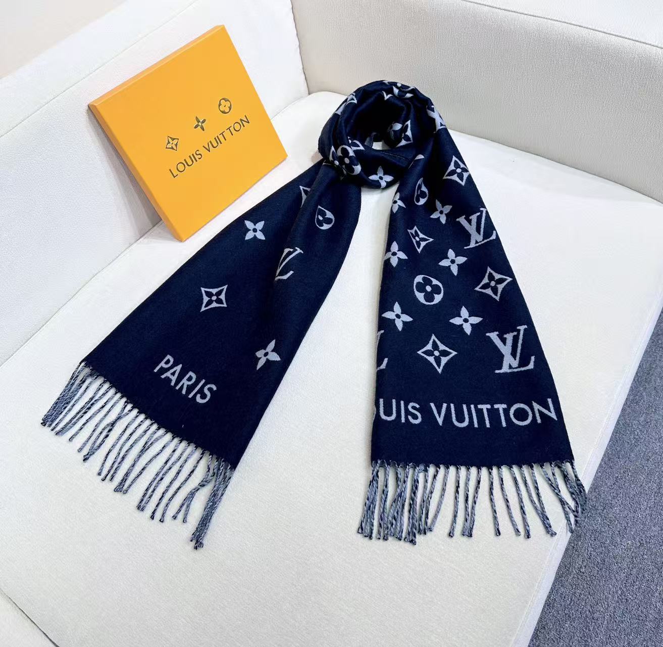 Cheap Louis Vuitton Cashmere Scarf in 218210, $55 USD- [IB218210] - Replica Louis Vuitton Cashmere Scarf
