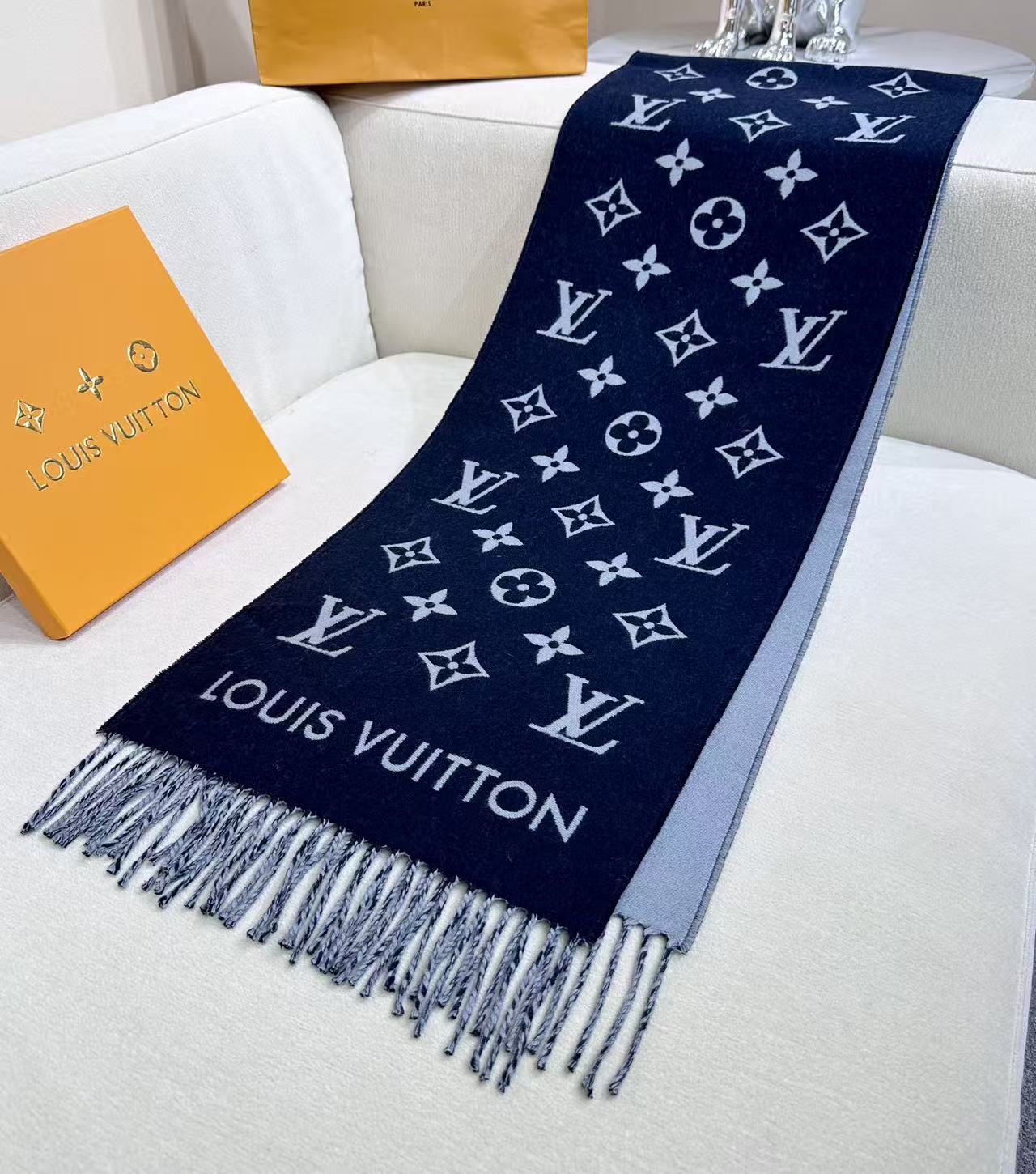 Cheap Louis Vuitton Cashmere Scarf in 218210, $55 USD- [IB218210] - Replica Louis Vuitton Cashmere Scarf
