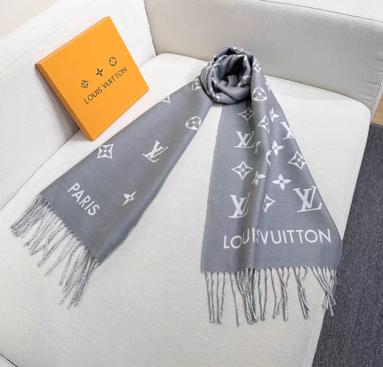 Cheap Louis Vuitton Cashmere Scarf in 218211, $55 USD- [IB218211] - Replica Louis Vuitton Cashmere Scarf