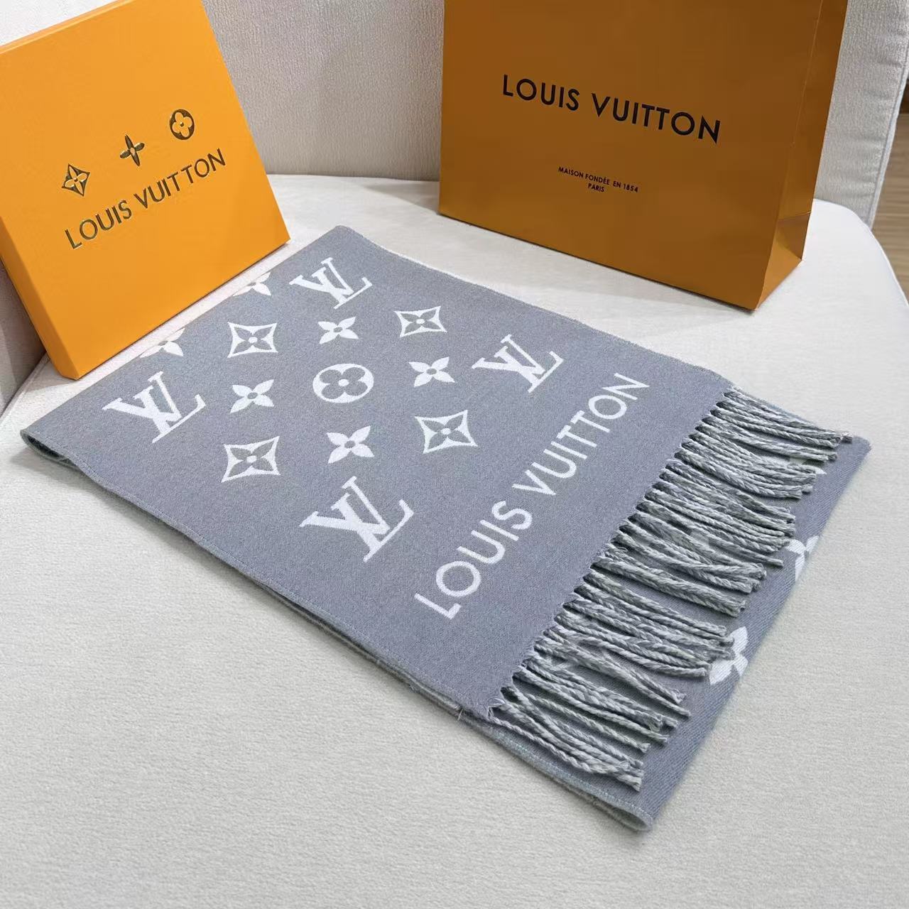 Cheap Louis Vuitton Cashmere Scarf in 218211, $55 USD- [IB218211] - Replica Louis Vuitton Cashmere Scarf