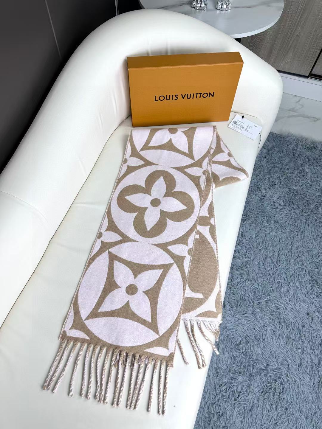 Cheap Louis Vuitton Cashmere Scarf in 218215, $55 USD- [IB218215] - Replica Louis Vuitton Cashmere Scarf