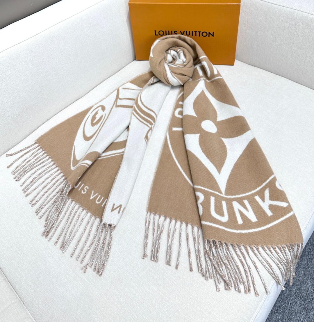 Cheap Louis Vuitton Cashmere Scarf in 218216, $55 USD- [IB218216] - Replica Louis Vuitton Cashmere Scarf