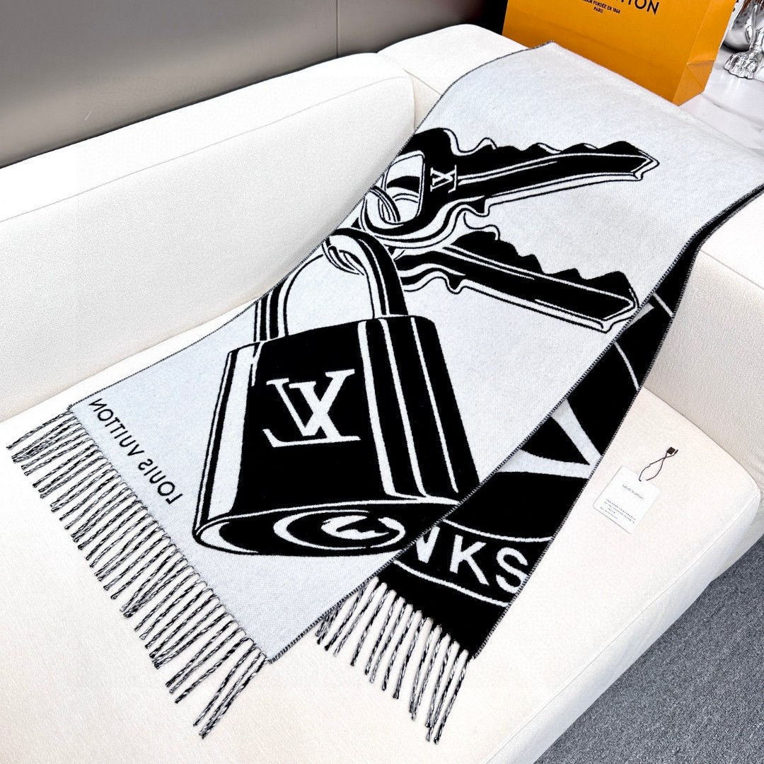 Cheap Louis Vuitton Cashmere Scarf in 218217, $55 USD- [IB218217] - Replica Louis Vuitton Cashmere Scarf