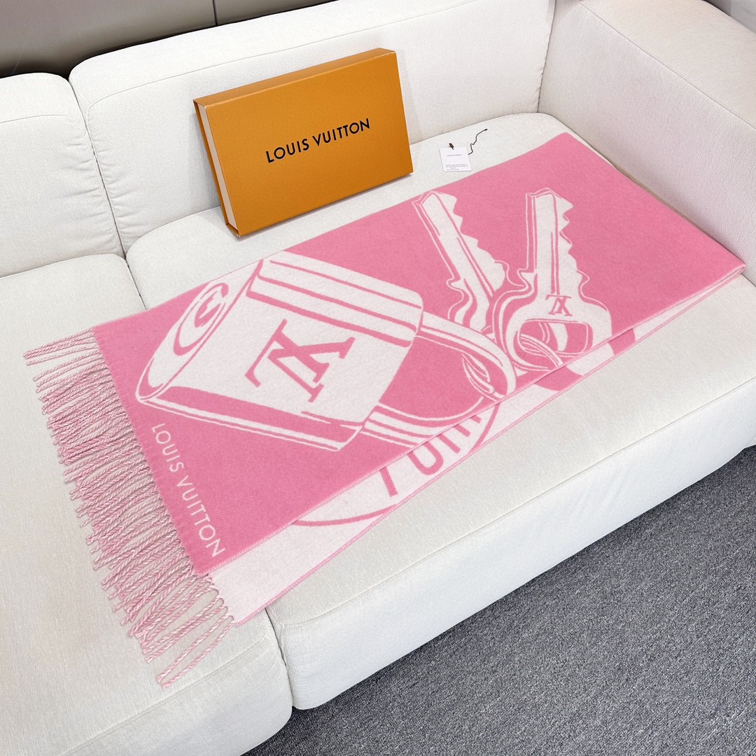 Cheap Louis Vuitton Cashmere Scarf in 218218, $55 USD- [IB218218] - Replica Louis Vuitton Cashmere Scarf