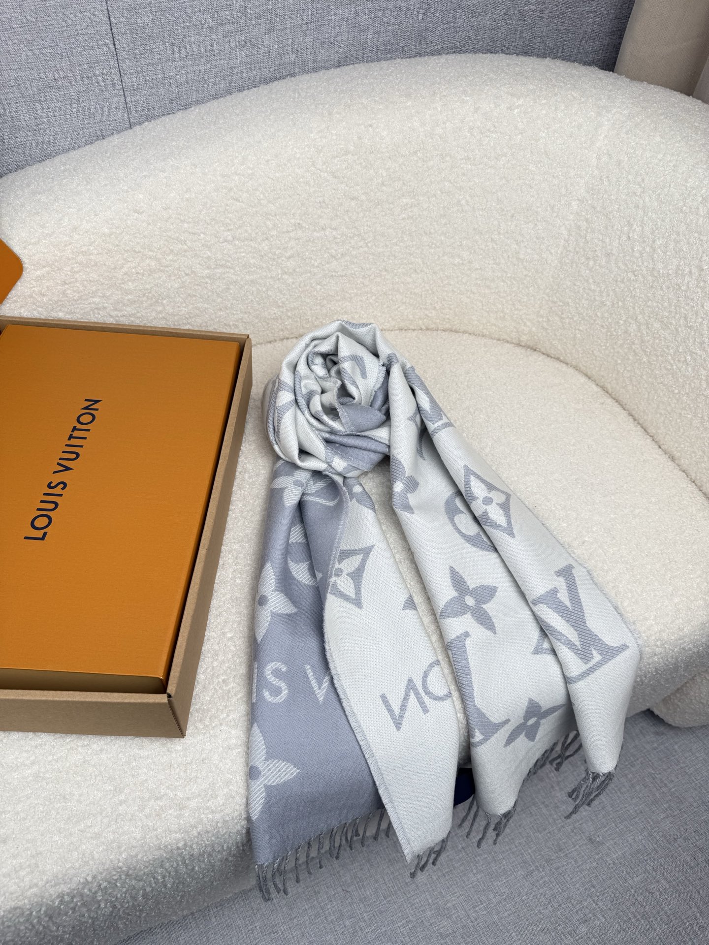 Cheap Louis Vuitton Cashmere Scarf in 218221, $55 USD- [IB218221] - Replica Louis Vuitton Cashmere Scarf