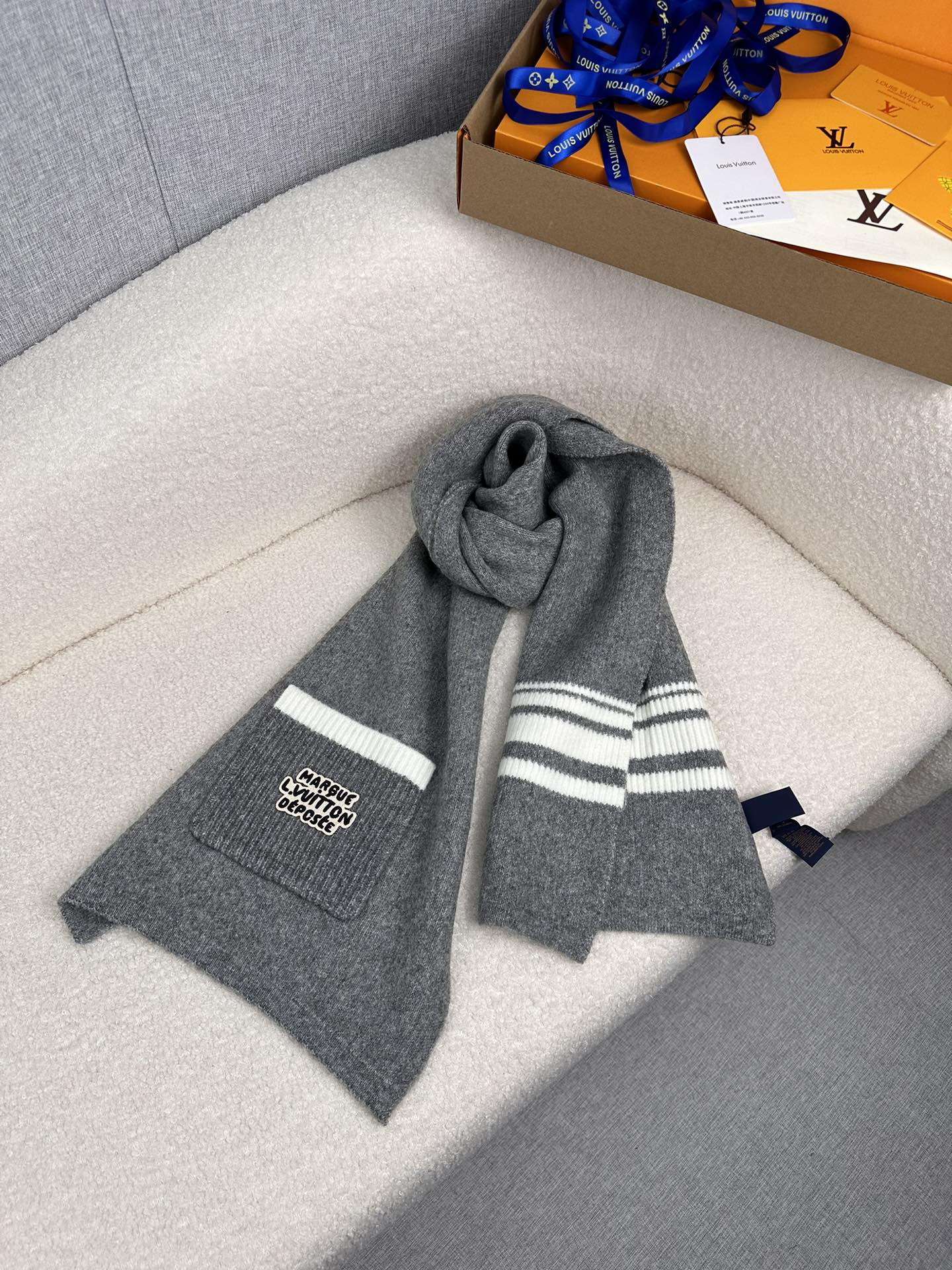 Cheap Louis Vuitton Cashmere Scarf in 218222, $55 USD- [IB218222] - Replica Louis Vuitton Cashmere Scarf