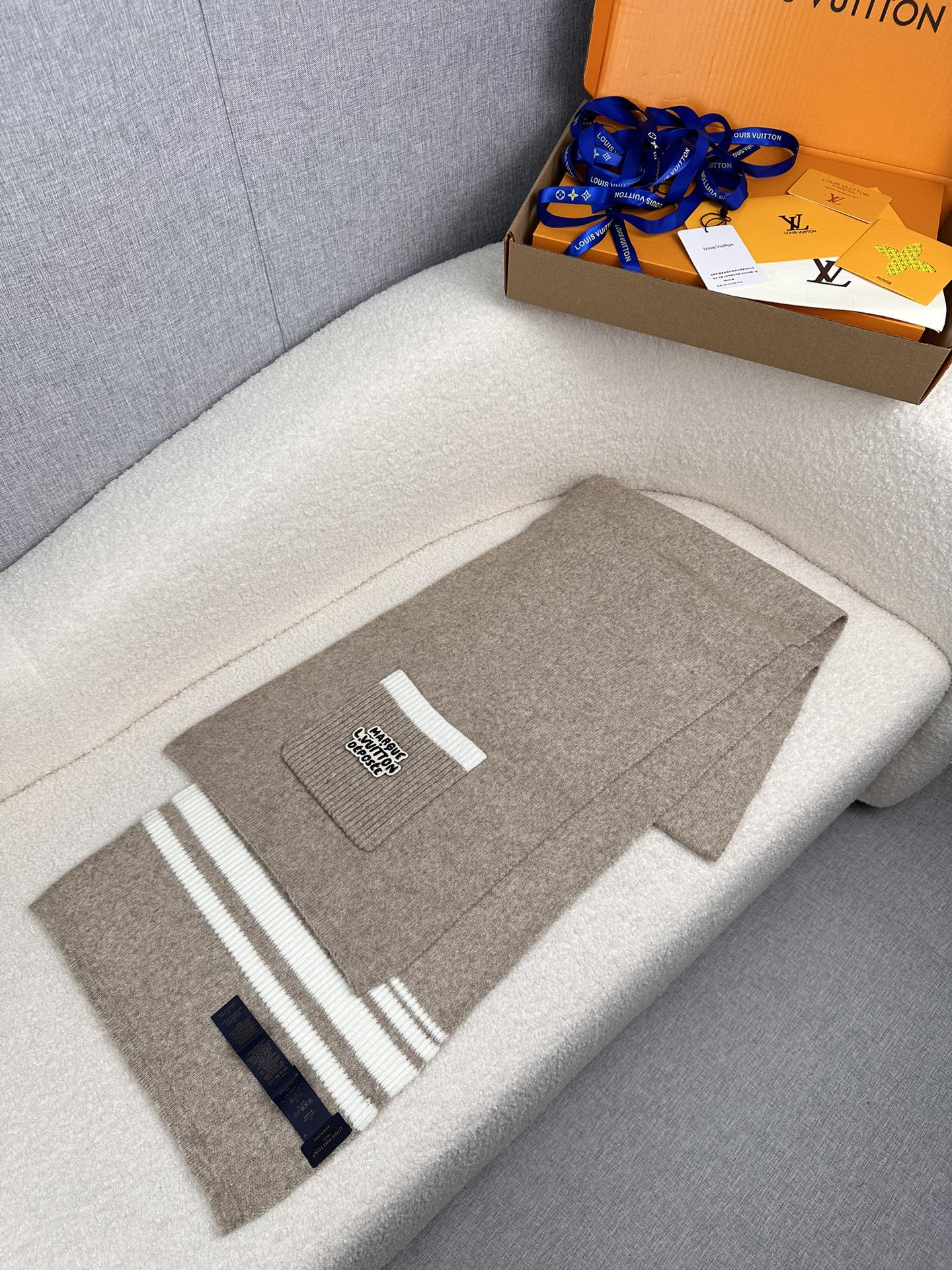 Cheap Louis Vuitton Cashmere Scarf in 218223, $55 USD- [IB218223] - Replica Louis Vuitton Cashmere Scarf