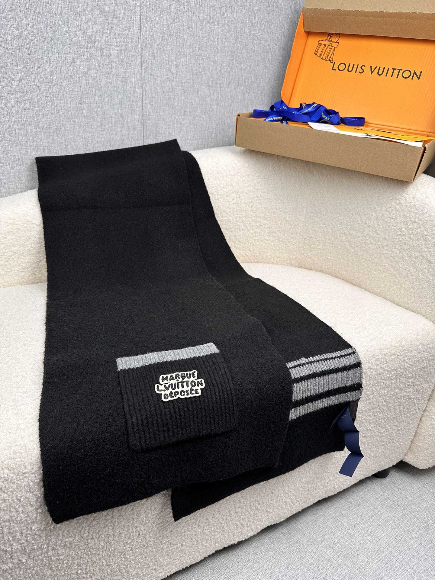 Cheap Louis Vuitton Cashmere Scarf in 218224, $55 USD- [IB218224] - Replica Louis Vuitton Cashmere Scarf