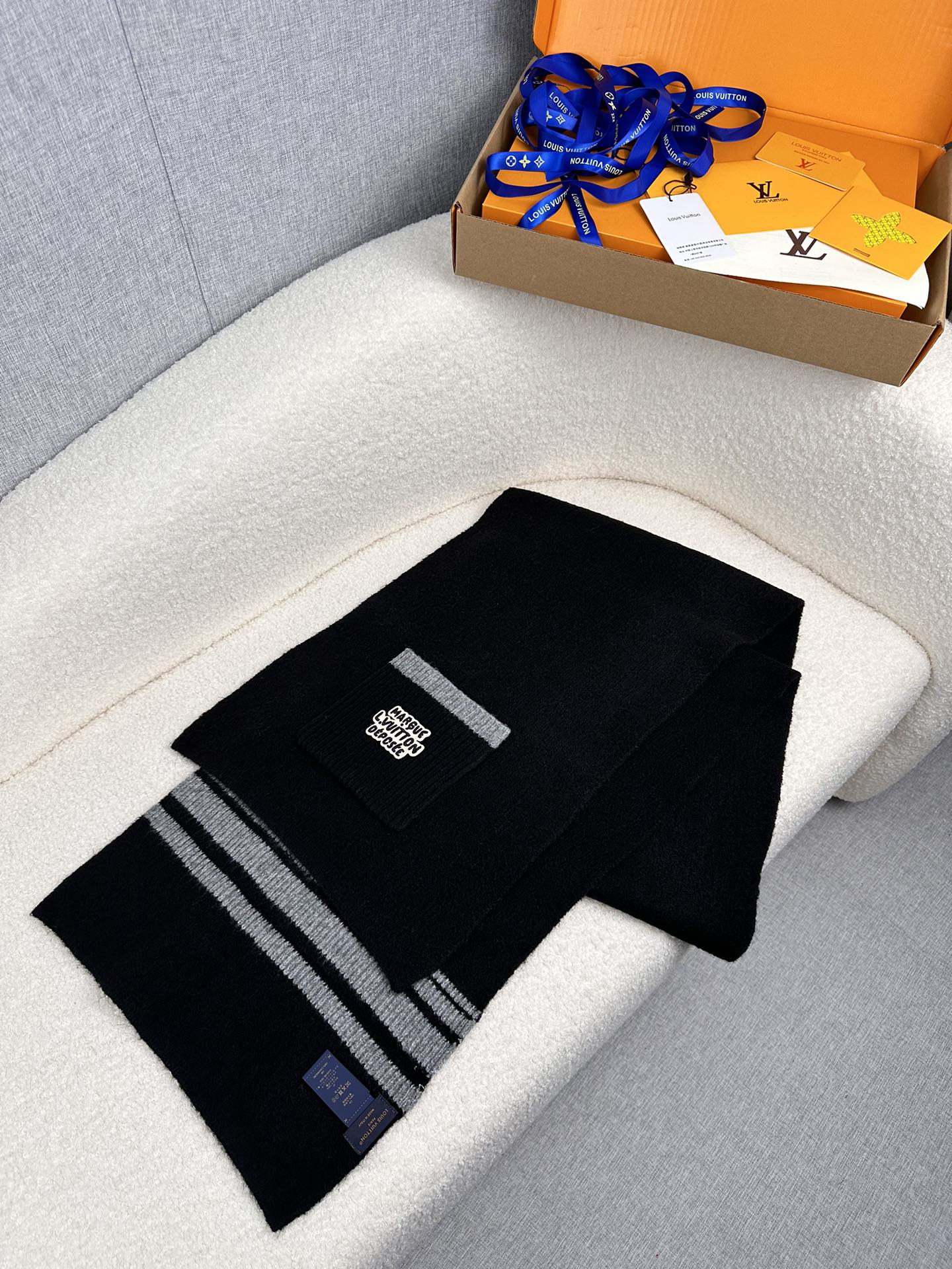 Cheap Louis Vuitton Cashmere Scarf in 218224, $55 USD- [IB218224] - Replica Louis Vuitton Cashmere Scarf
