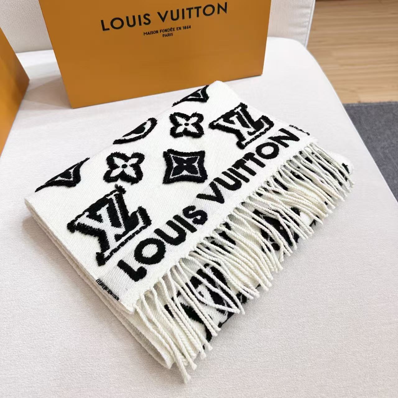 Cheap Louis Vuitton Cashmere Scarf in 218228, $55 USD- [IB218228] - Replica Louis Vuitton Cashmere Scarf