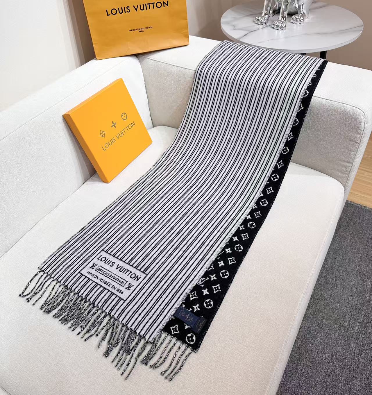 Cheap Louis Vuitton Cashmere Scarf in 218231, $55 USD- [IB218231] - Replica Louis Vuitton Cashmere Scarf