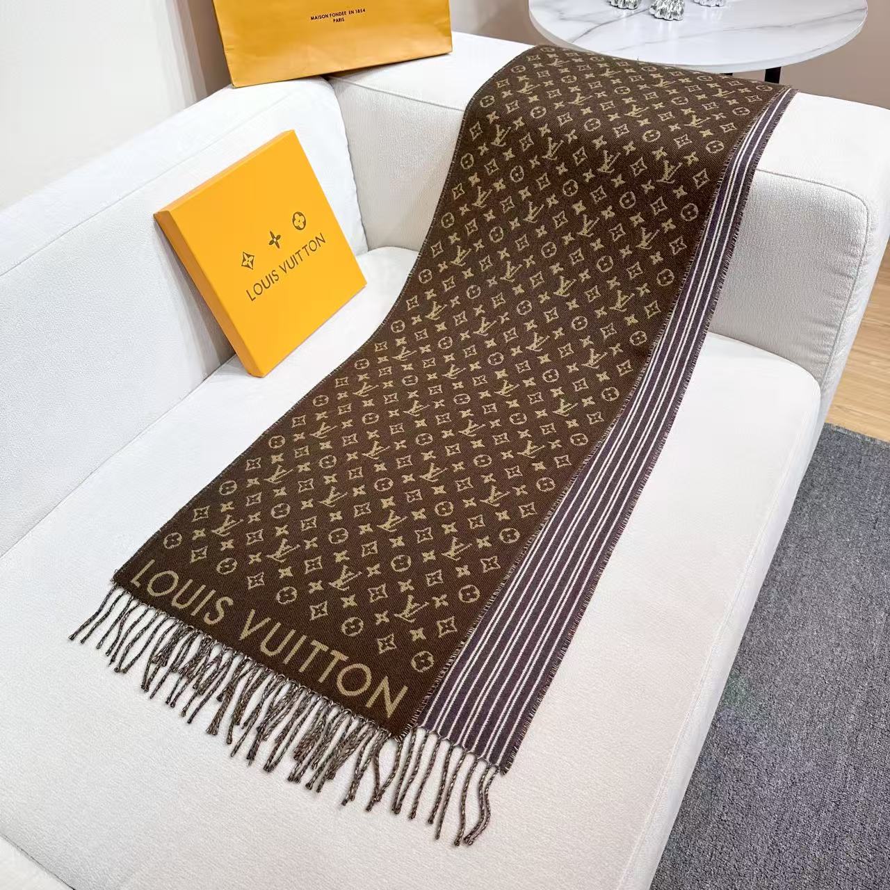 Cheap Louis Vuitton Cashmere Scarf in 218236, $55 USD- [IB218236] - Replica Louis Vuitton Cashmere Scarf