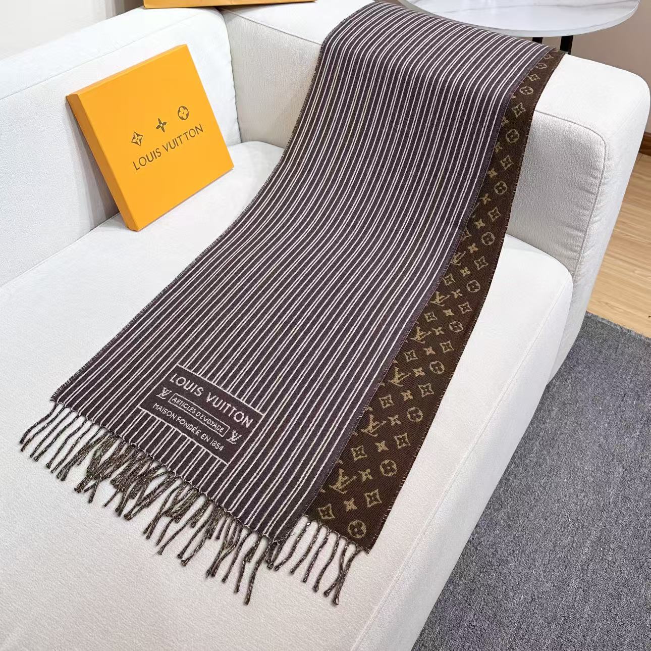 Cheap Louis Vuitton Cashmere Scarf in 218236, $55 USD- [IB218236] - Replica Louis Vuitton Cashmere Scarf