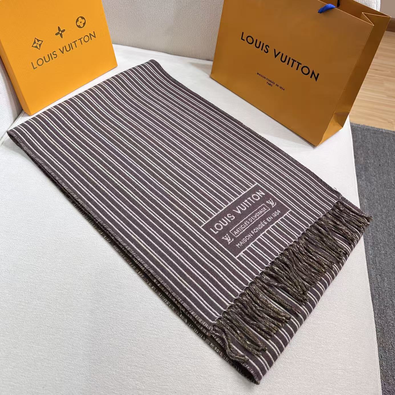 Cheap Louis Vuitton Cashmere Scarf in 218236, $55 USD- [IB218236] - Replica Louis Vuitton Cashmere Scarf