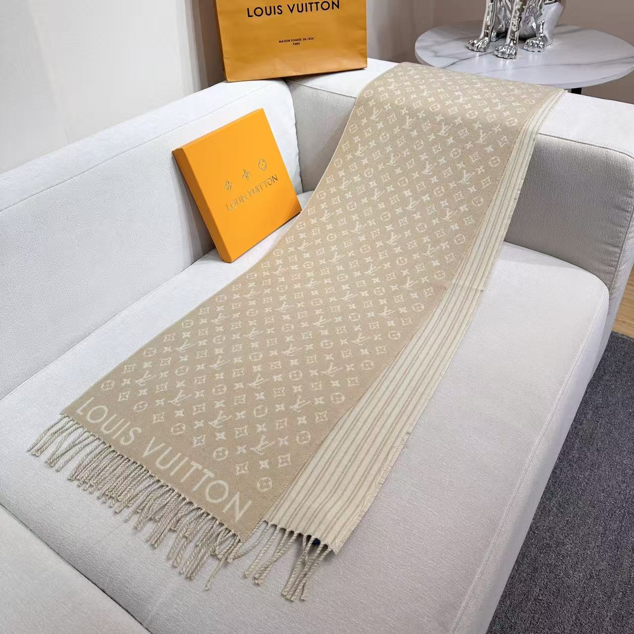 Cheap Louis Vuitton Cashmere Scarf in 218237, $55 USD- [IB218237] - Replica Louis Vuitton Cashmere Scarf