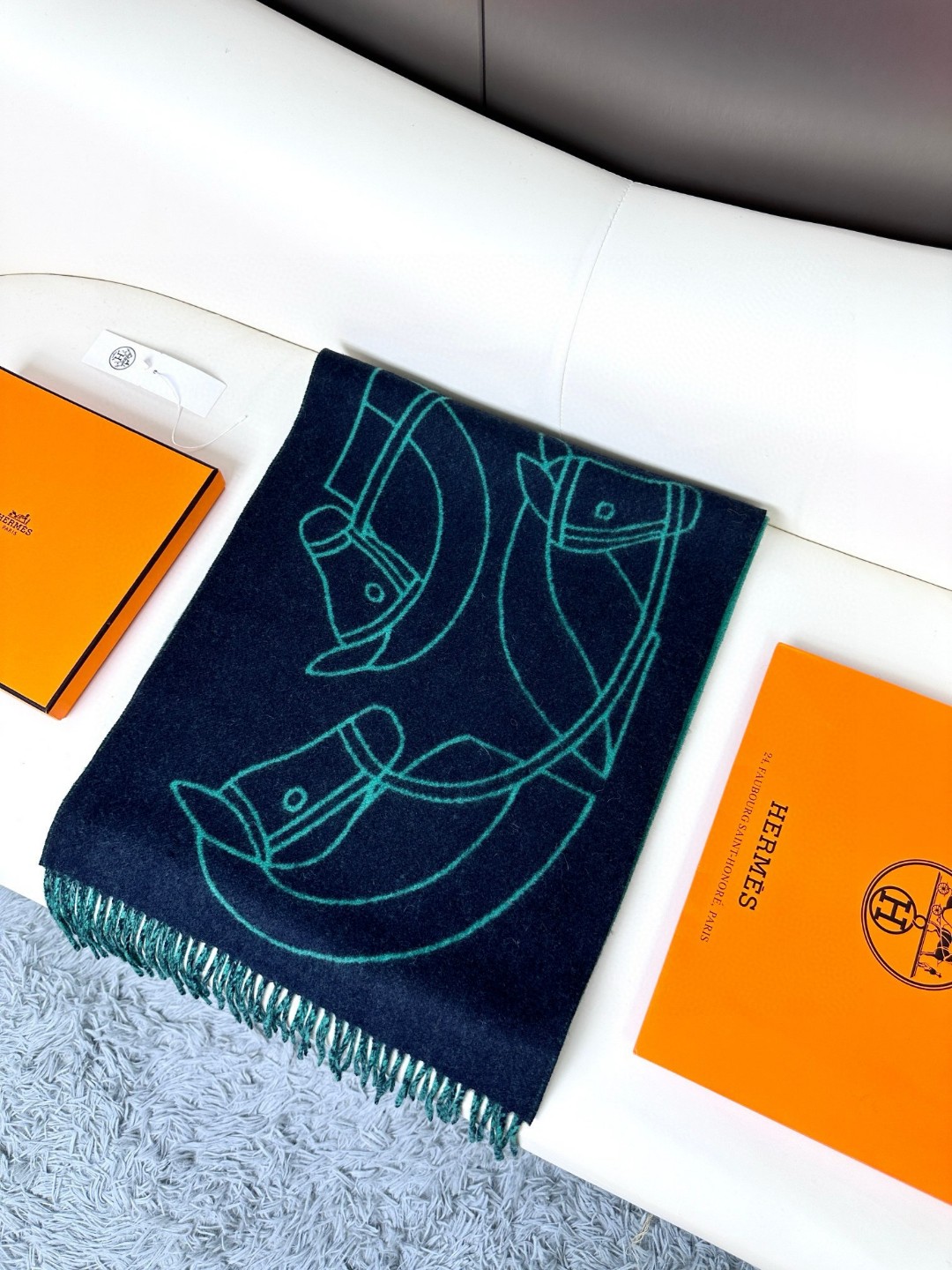 Cheap Hermes Cashmere scarf in 218245, $55 USD- [IB218245] - Replica Hermes Cashmere scarf