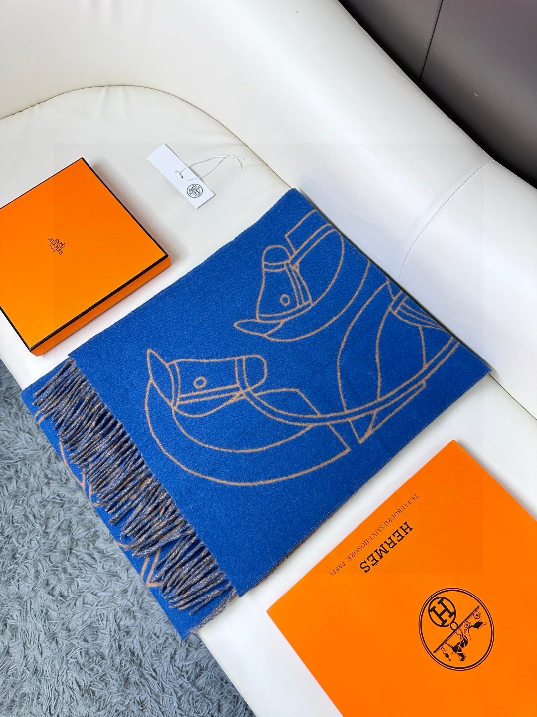 Cheap Hermes Cashmere scarf in 218247, $55 USD- [IB218247] - Replica Hermes Cashmere scarf