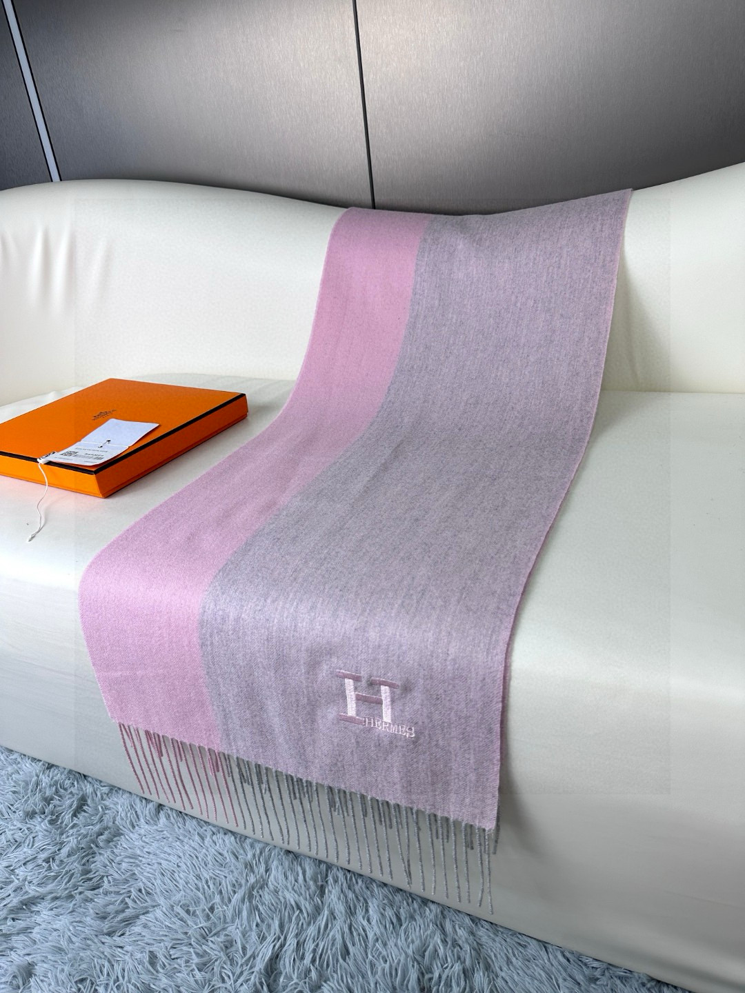 Cheap Hermes Cashmere scarf in 218248, $55 USD- [IB218248] - Replica Hermes Cashmere scarf