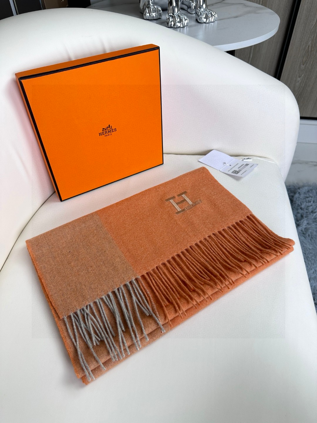 Cheap Hermes Cashmere scarf in 218249, $55 USD- [IB218249] - Replica Hermes Cashmere scarf