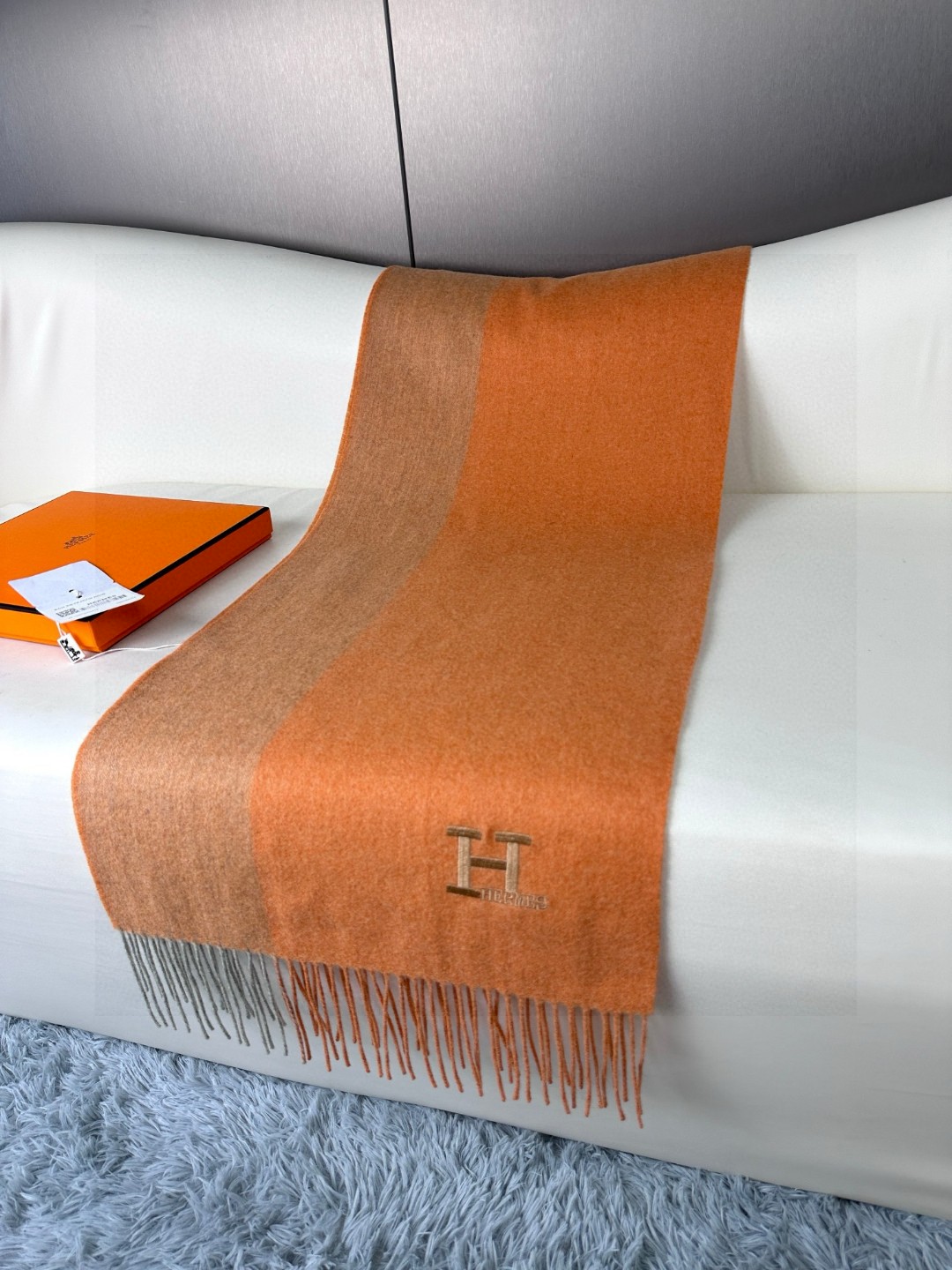 Cheap Hermes Cashmere scarf in 218249, $55 USD- [IB218249] - Replica Hermes Cashmere scarf