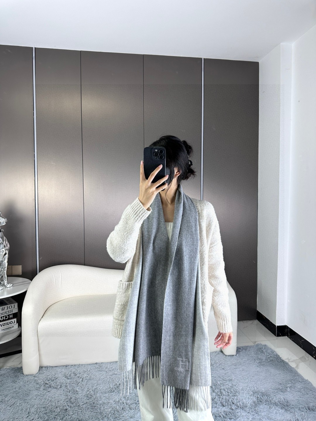 Cheap Hermes Cashmere scarf in 218250, $55 USD- [IB218250] - Replica Hermes Cashmere scarf