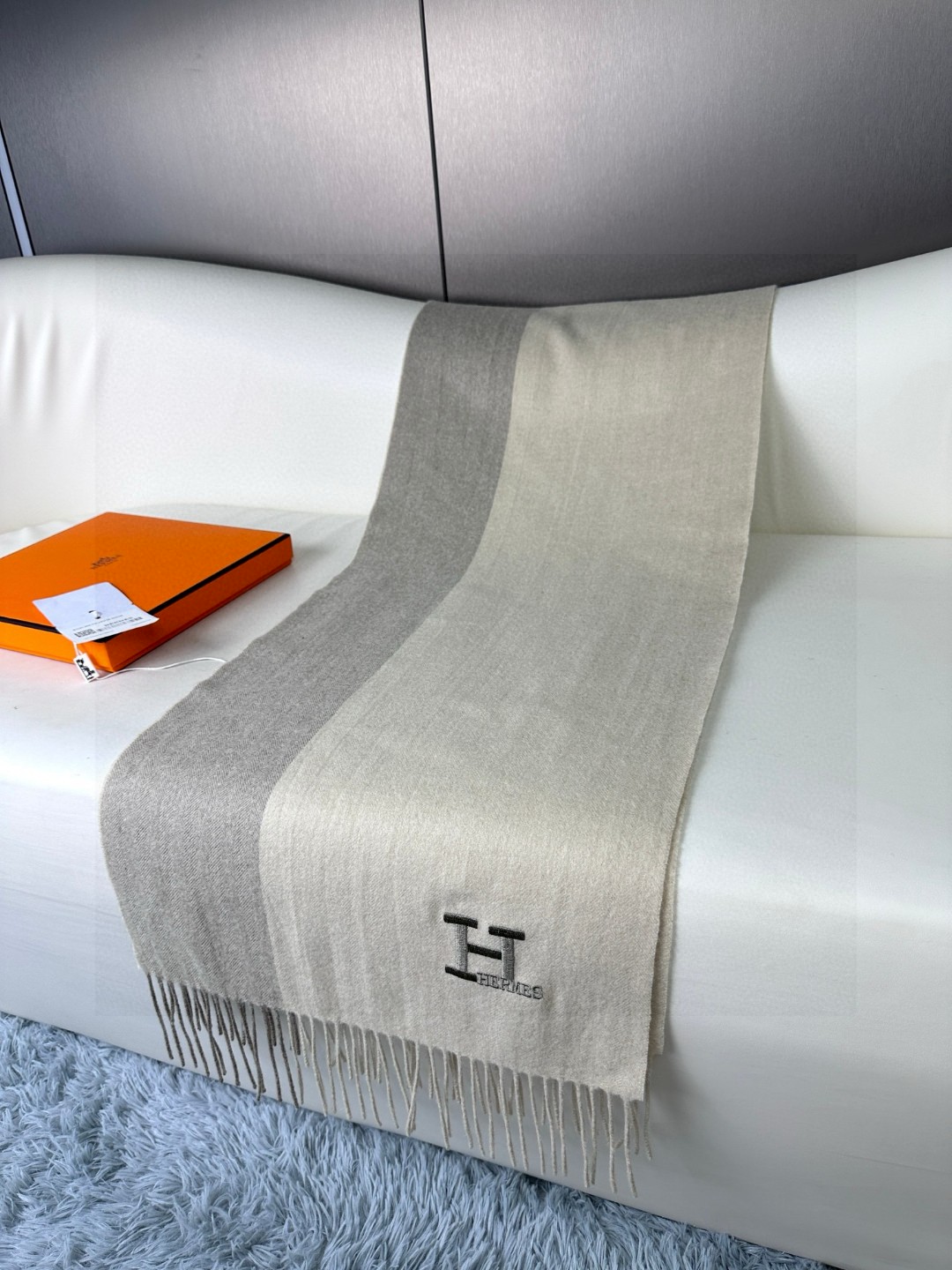 Cheap Hermes Cashmere scarf in 218251, $55 USD- [IB218251] - Replica Hermes Cashmere scarf