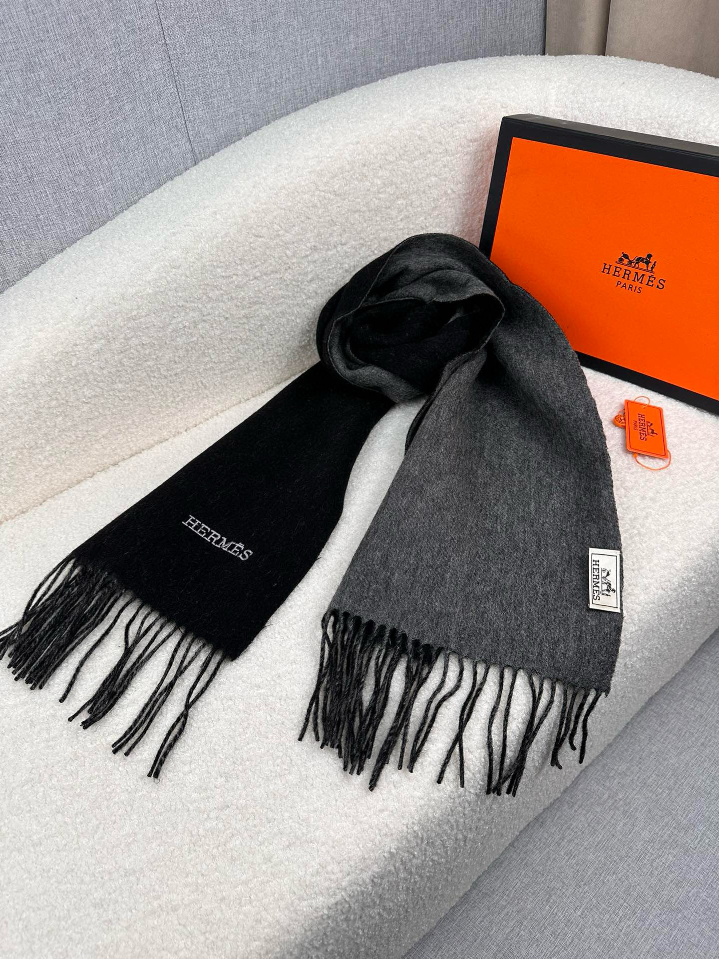 Cheap Hermes Cashmere scarf in 218252, $55 USD- [IB218252] - Replica Hermes Cashmere scarf