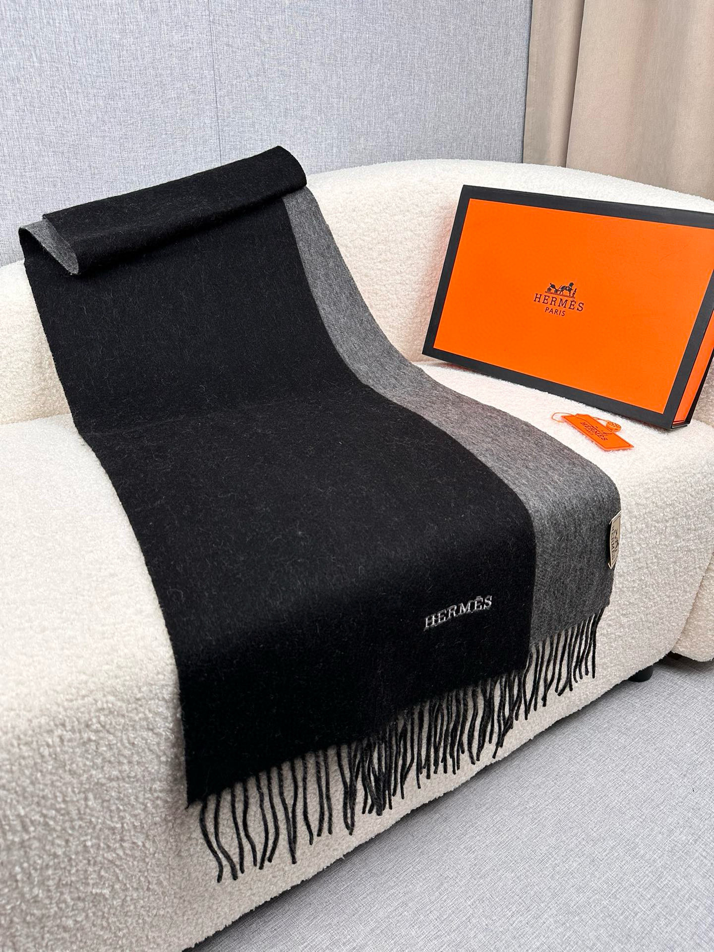 Cheap Hermes Cashmere scarf in 218252, $55 USD- [IB218252] - Replica Hermes Cashmere scarf