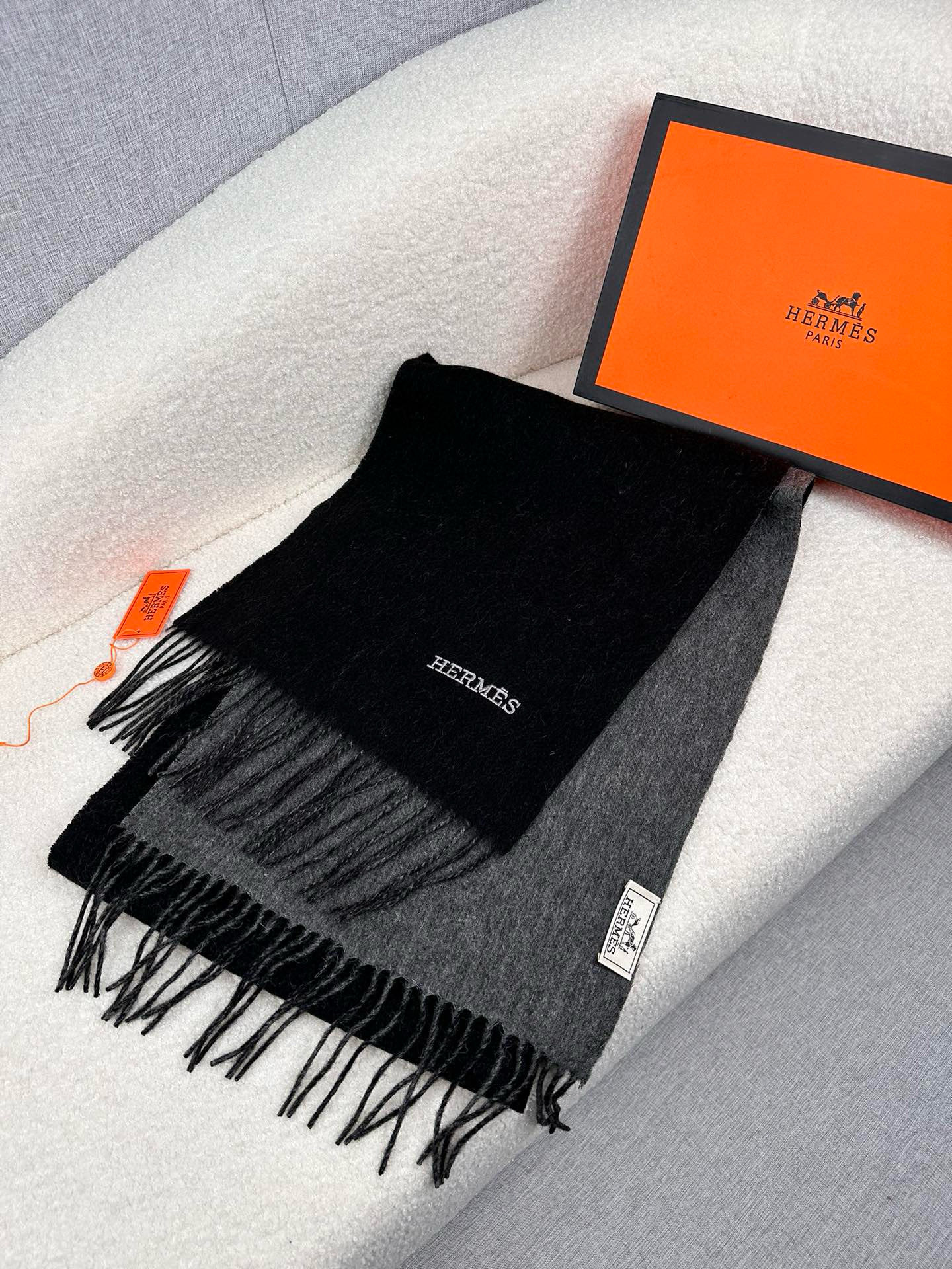 Cheap Hermes Cashmere scarf in 218252, $55 USD- [IB218252] - Replica Hermes Cashmere scarf