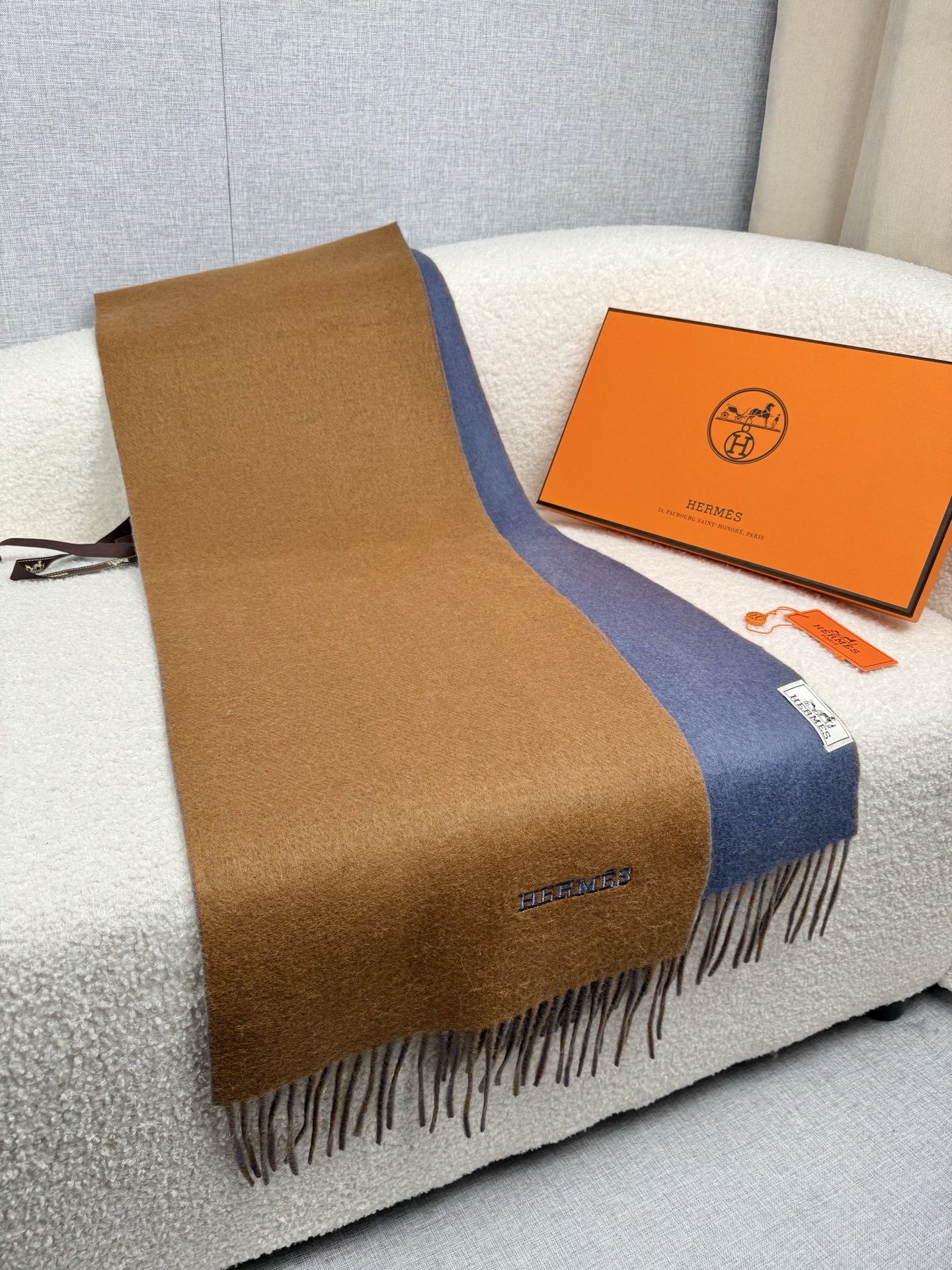 Cheap Hermes Cashmere scarf in 218253, $55 USD- [IB218253] - Replica Hermes Cashmere scarf