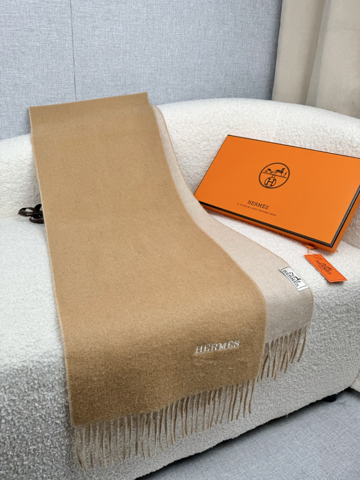 Cheap Hermes Cashmere scarf in 218254, $55 USD- [IB218254] - Replica Hermes Cashmere scarf