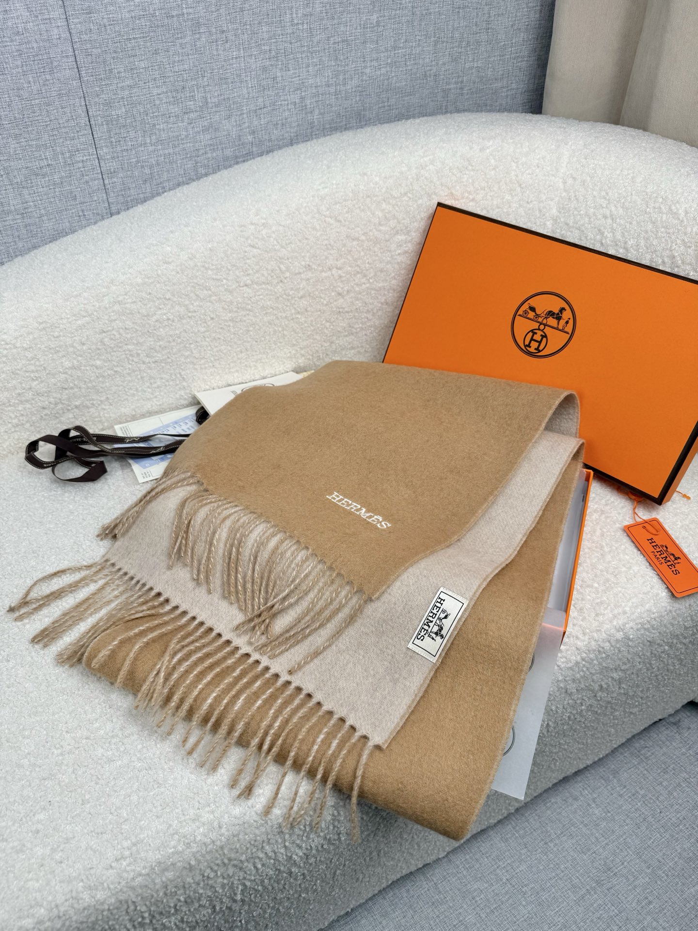 Cheap Hermes Cashmere scarf in 218254, $55 USD- [IB218254] - Replica Hermes Cashmere scarf