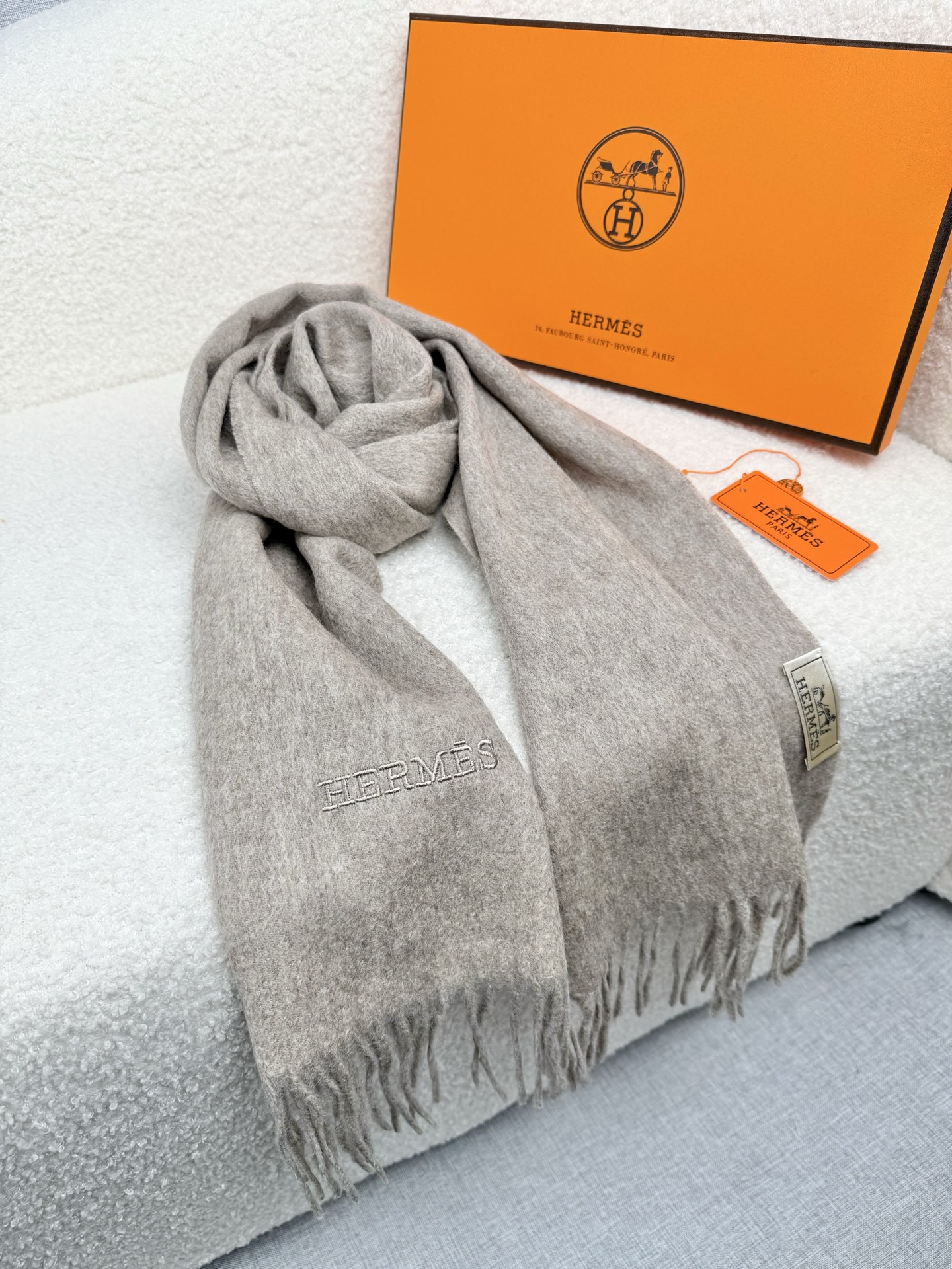 Cheap Hermes Cashmere scarf in 218257, $55 USD- [IB218257] - Replica Hermes Cashmere scarf