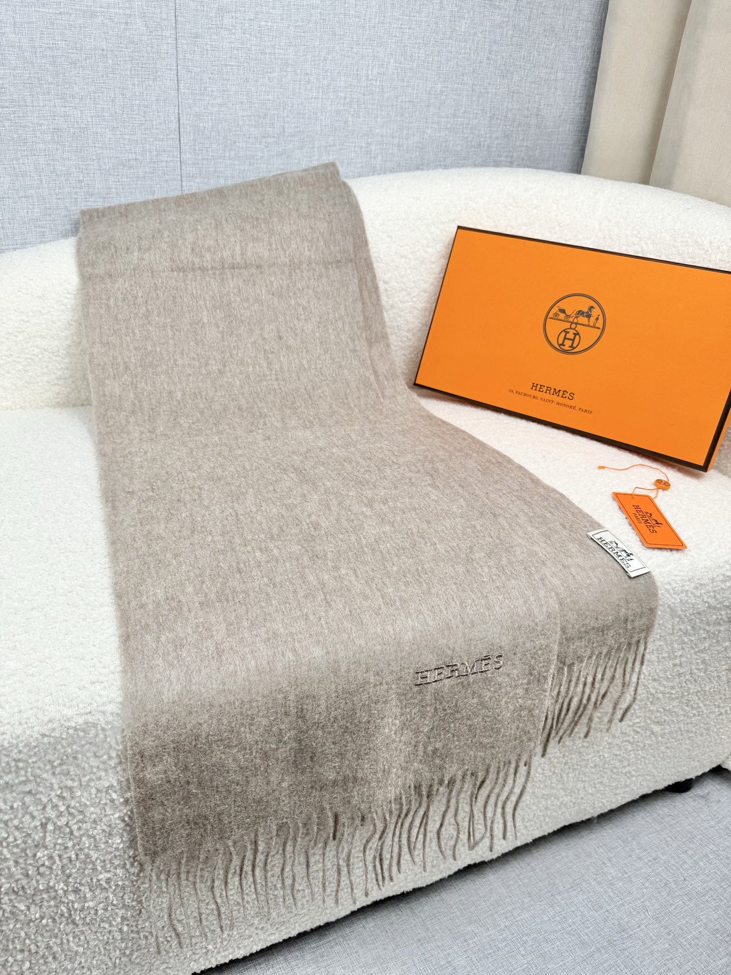 Cheap Hermes Cashmere scarf in 218257, $55 USD- [IB218257] - Replica Hermes Cashmere scarf