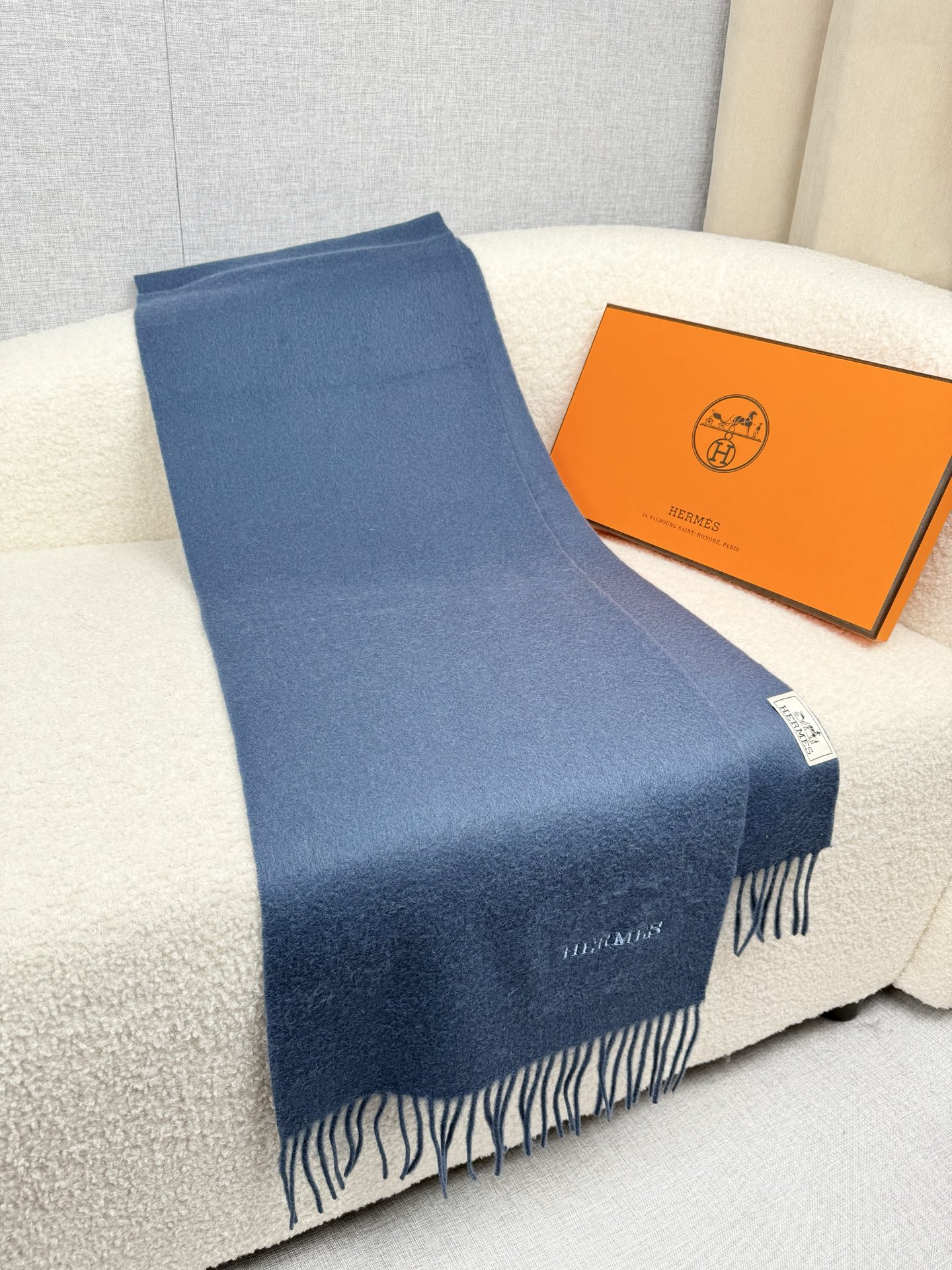 Cheap Hermes Cashmere scarf in 218258, $55 USD- [IB218258] - Replica Hermes Cashmere scarf