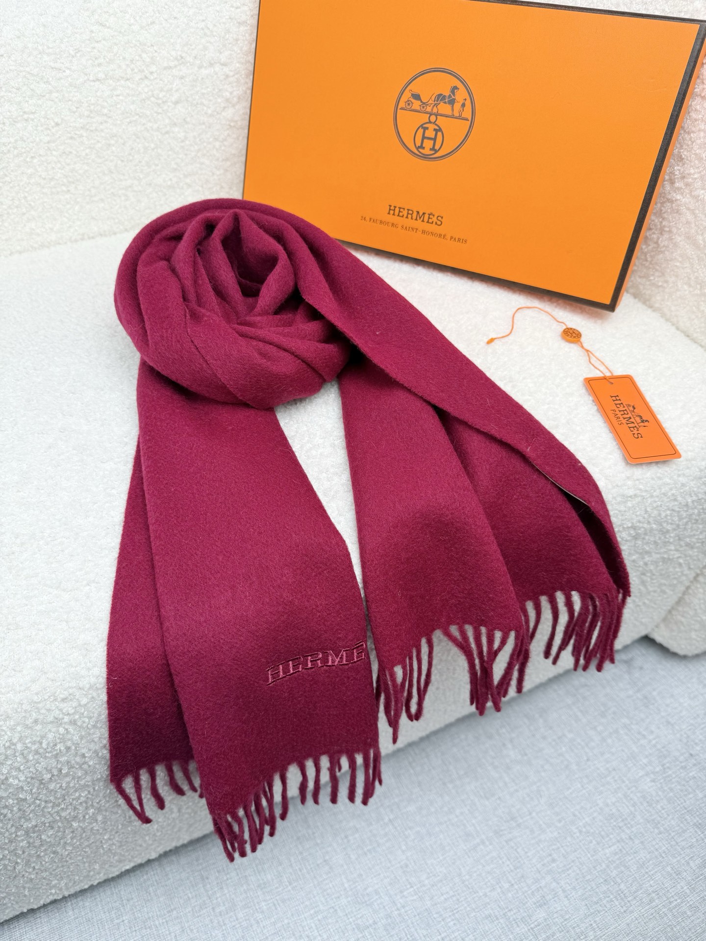 Cheap Hermes Cashmere scarf in 218259, $55 USD- [IB218259] - Replica Hermes Cashmere scarf