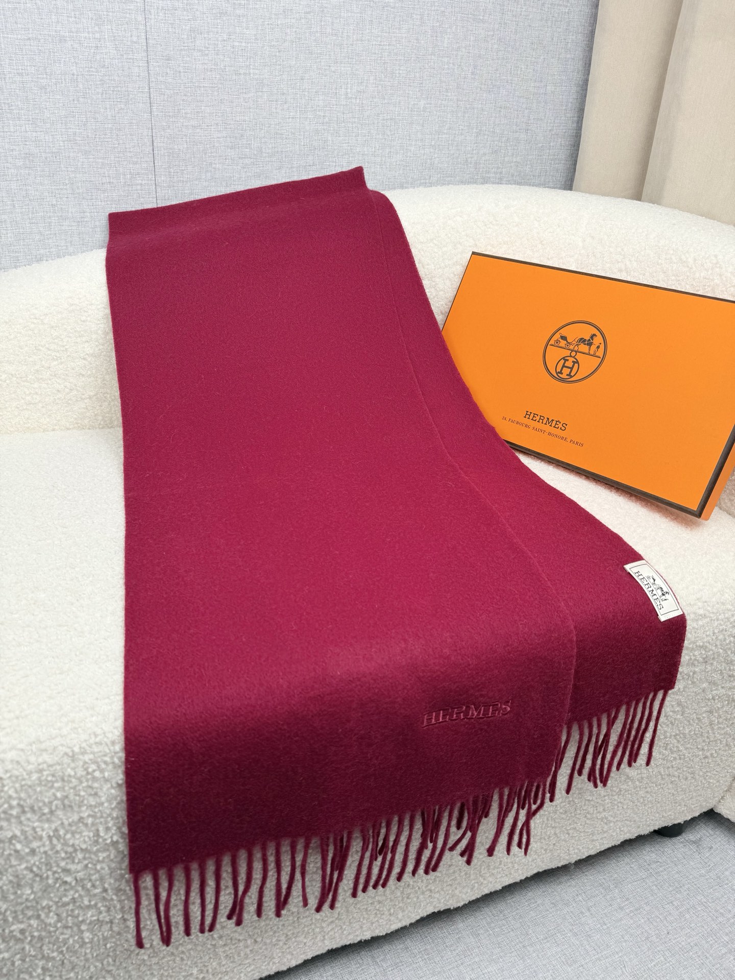 Cheap Hermes Cashmere scarf in 218259, $55 USD- [IB218259] - Replica Hermes Cashmere scarf