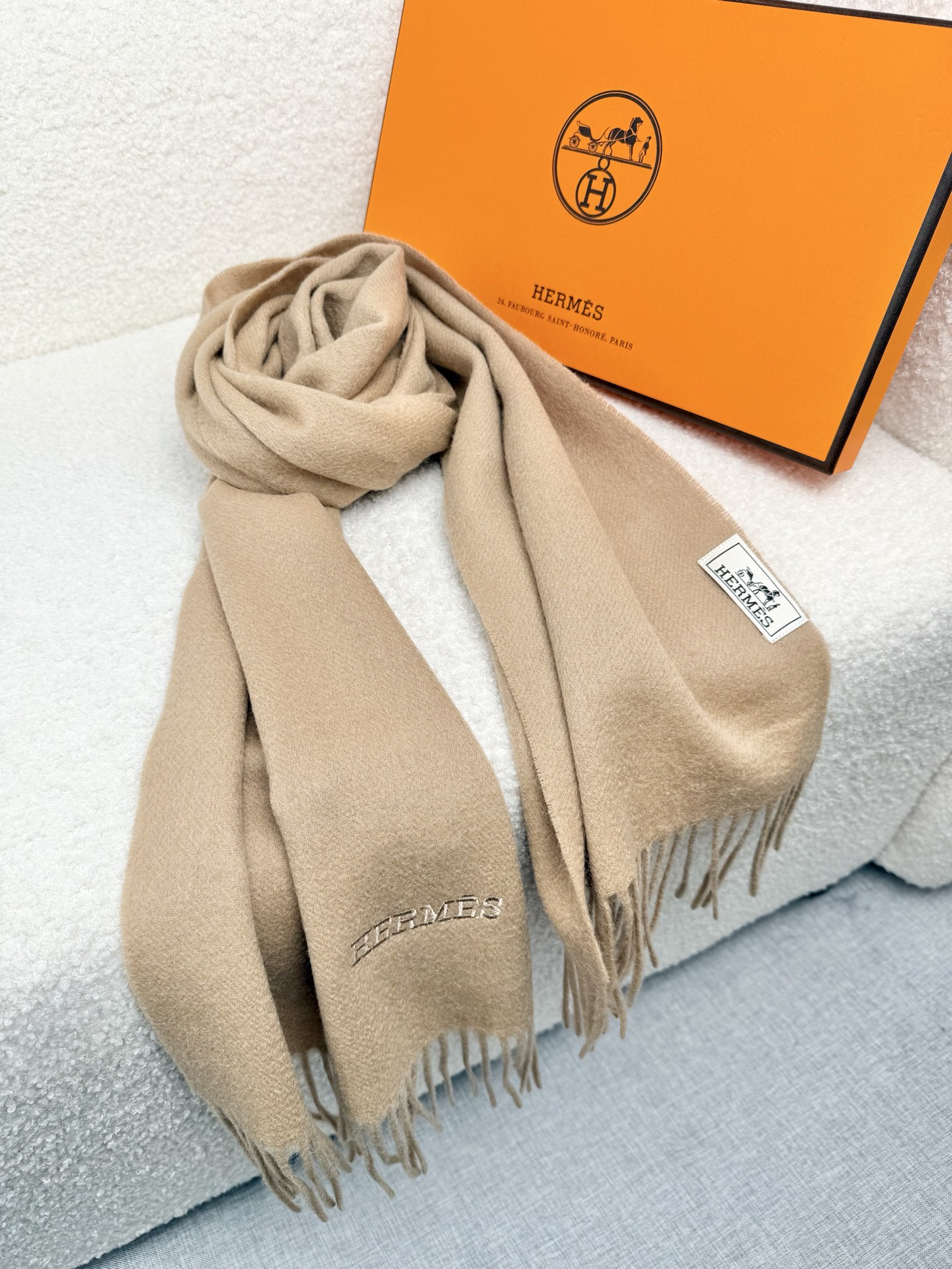 Cheap Hermes Cashmere scarf in 218260, $55 USD- [IB218260] - Replica Hermes Cashmere scarf