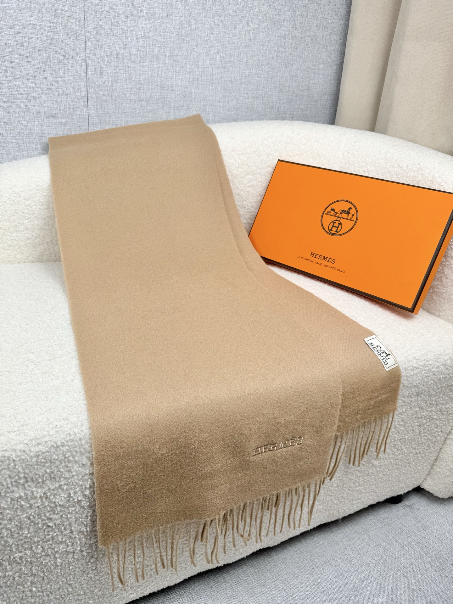 Cheap Hermes Cashmere scarf in 218260, $55 USD- [IB218260] - Replica Hermes Cashmere scarf