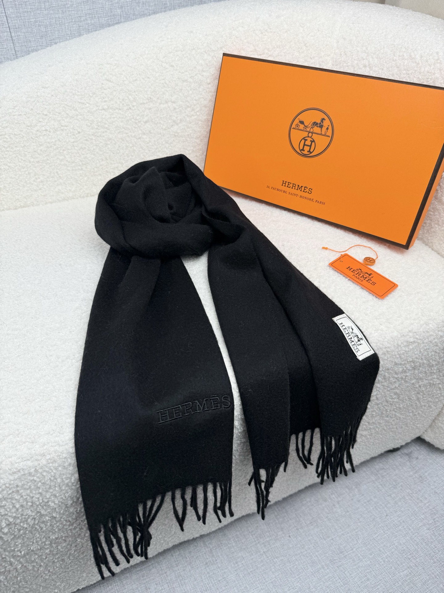 Cheap Hermes Cashmere scarf in 218261, $55 USD- [IB218261] - Replica Hermes Cashmere scarf