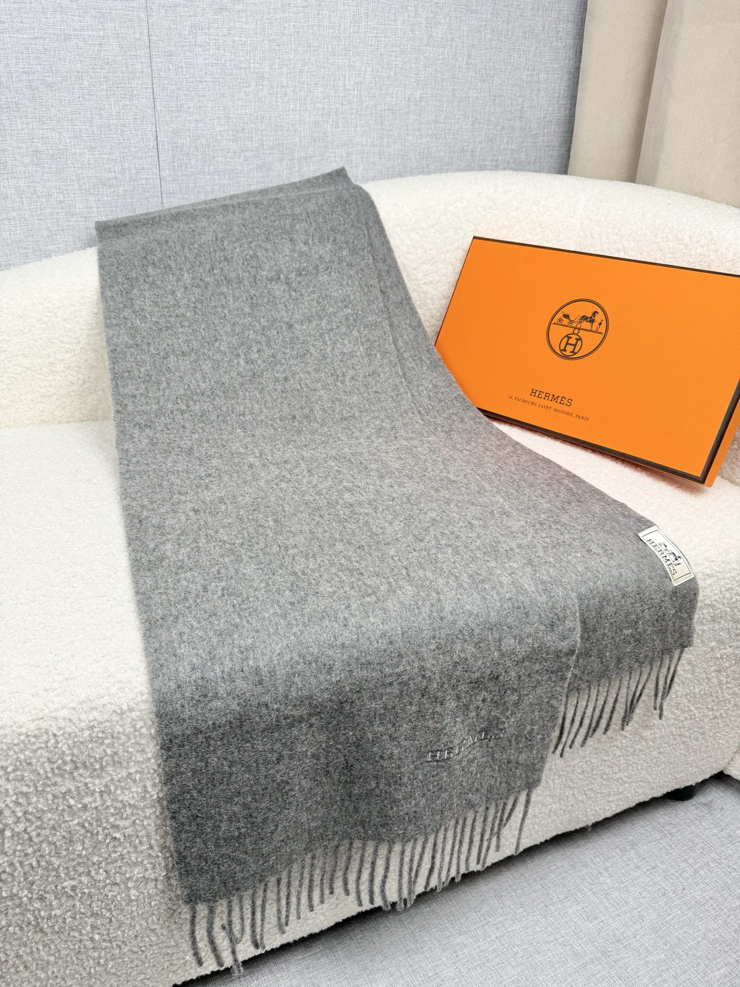 Cheap Hermes Cashmere scarf in 218262, $55 USD- [IB218262] - Replica Hermes Cashmere scarf