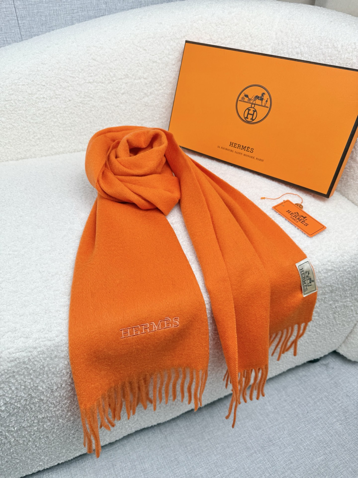 Cheap Hermes Cashmere scarf in 218263, $55 USD- [IB218263] - Replica Hermes Cashmere scarf