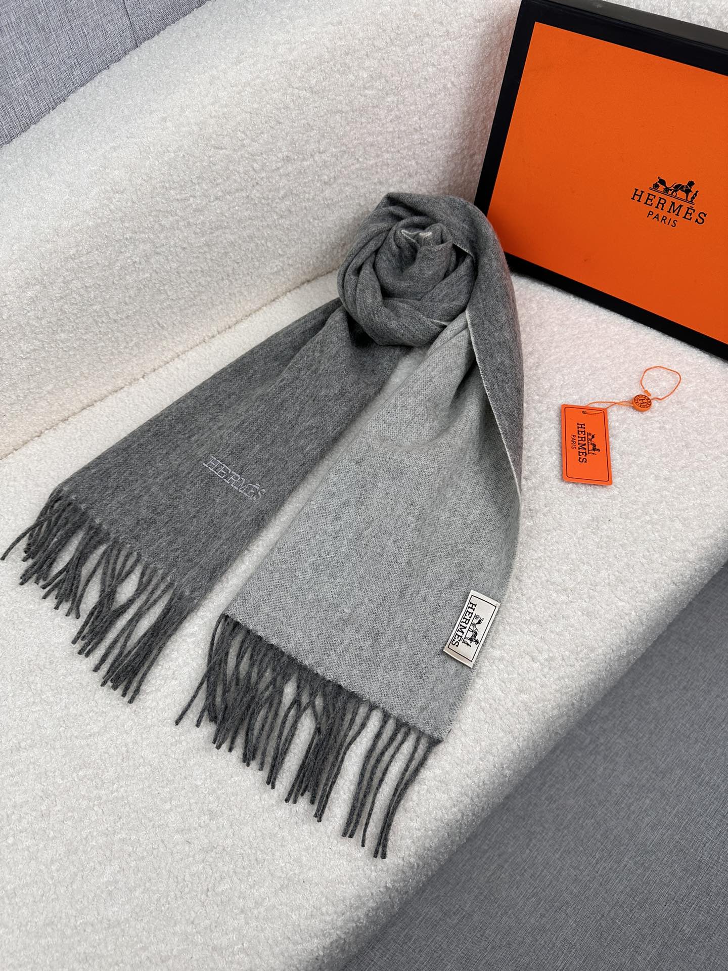 Cheap Hermes Cashmere scarf in 218264, $55 USD- [IB218264] - Replica Hermes Cashmere scarf