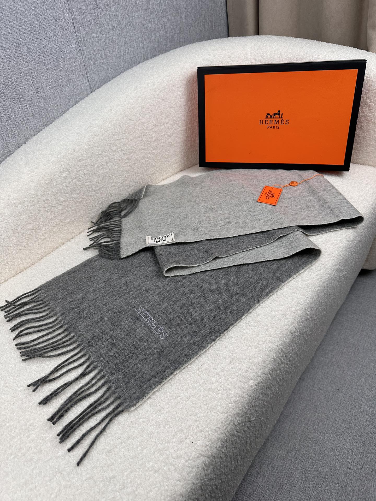 Cheap Hermes Cashmere scarf in 218264, $55 USD- [IB218264] - Replica Hermes Cashmere scarf
